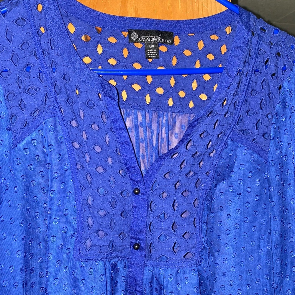 Beautiful Blue Blouse - Picture 3 of 3